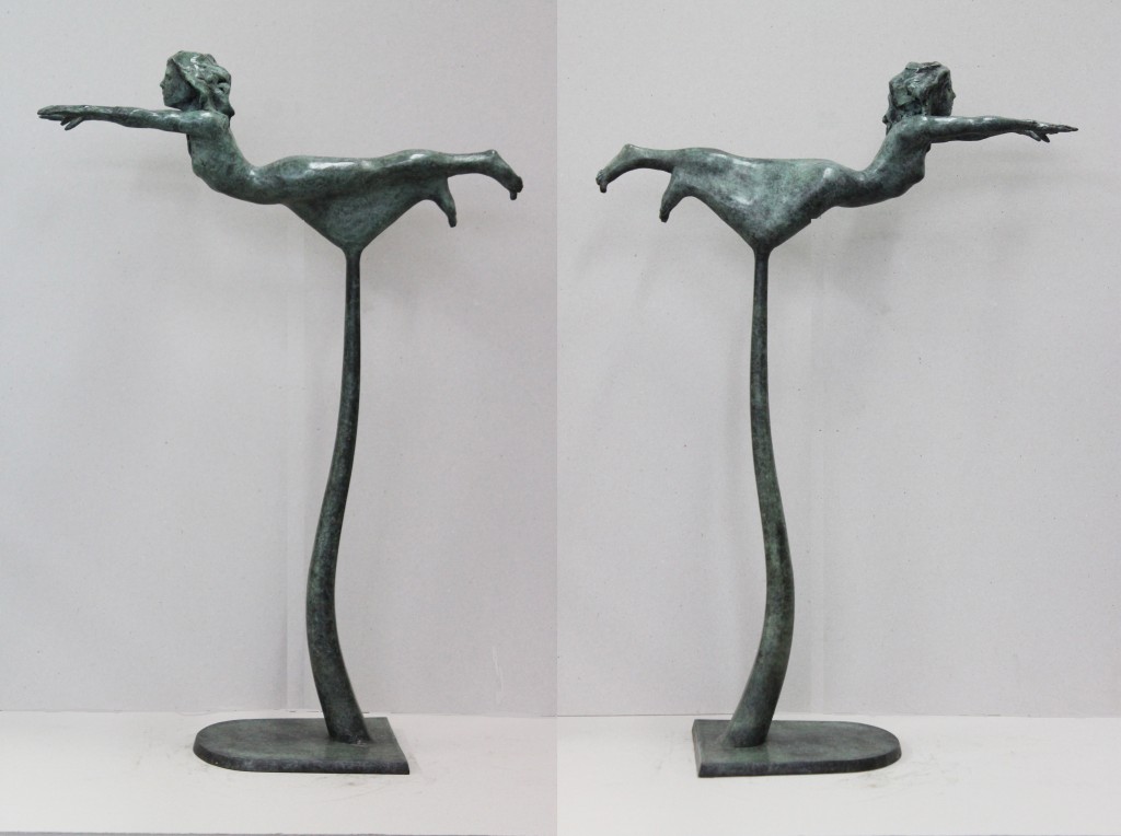 Title; ”Fury 2” Medium: Bronze Year: 2012 Size in inches; 31 x 7 x 15 Size in centimeters: 79 x 18 x 37  Edition 5 