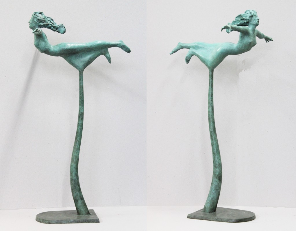Title; ”Fury 3” Medium: Bronze. Year: 2012. Size in inches; 29 x 17 x 13 Size in centimeters: 74 x 42 x 32  Edition: 5 