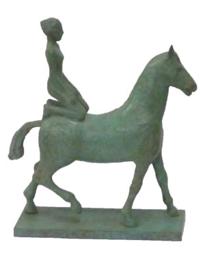 Lady kneeling on horse